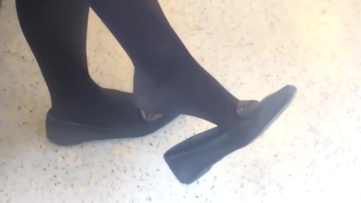 Candid Feet Dangling Shoeplay Black Tights Nylons - watch on VoyeurHit.com.  The world of free voyeur video, spy video and hidden cameras